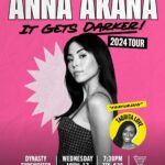 Anna Akana Instagram – Los Angeles!  I’m so excited to be featuring for @annaakana at @dynastytypewriter on the It Gets Darker Tour.  4/17/24! Ticket link in bio!