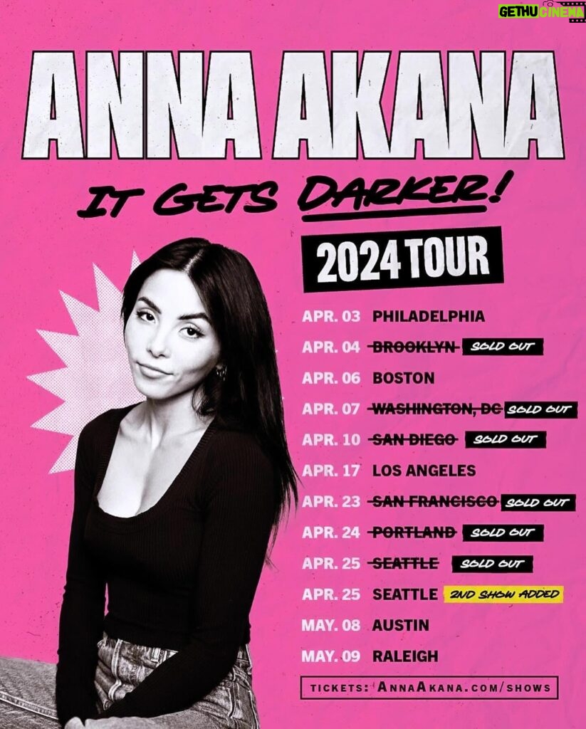 Anna Akana Instagram - just a little thirst trap to hack the algorithm & remind you this ✨sell out✨ is on tour* *will not be wearing a bathing suit on stage