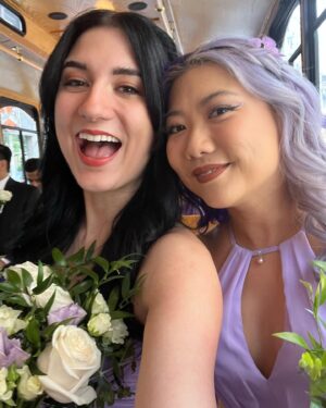 Anna Brisbin Instagram - HAPPY MAWWIAGE to @ms_brittanyjean & @victorioust13, two of the best, most supportive, most compassionate, most down for anything friends out there. So grateful NYU quidditch brought you (and us) together. 💜 Thanks for letting me part of your magical day. ✨