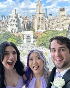 Anna Brisbin Instagram - HAPPY MAWWIAGE to @ms_brittanyjean & @victorioust13, two of the best, most supportive, most compassionate, most down for anything friends out there. So grateful NYU quidditch brought you (and us) together. 💜 Thanks for letting me part of your magical day. ✨