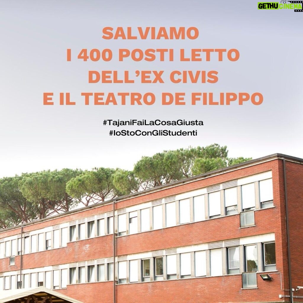 Anna Foglietta Instagram - Le studentesse e gli studenti, il mondo della cultura e dello spettacolo si stanno mobilitando per salvare lo studentato ex-Civis dallo smantellamento e proteggere Officina Pasolini e lo storico teatro Eduardo De Filippo. Firma anche tu e fai girare questa petizione https://chng.it/9M2xt2FNZd rivolta a @AntonioTaiani, @Giorgia Meloni e @Roccapresidente perché sono loro quelli che possono fermare questo scempio anche se non sono stati loro ad innescarlo. Chi non pensa al futuro dei giovani non pensa al futuro di questo paese! #tajanimachedavero #giulemanidallaPasolini #giulemanidalCivis #giulemanidaTeatroEduardoDeFilippo per una battaglia di #civiSTÀ