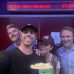 Anna Friel Instagram - Happy 4th July everyone. Friends trip to the cinema to see the new #topgun. Very excited. The original is still one of my faves. 💋@jamesbritmarshall @dylansaxby @vogelvisuals