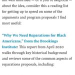 Anna Konkle Instagram - Michael Gee wrote this incredible piece for Harvard Business Review (I donno, some college in Boston?!?) describing arguments made in the case of reparations: “Why We Need Reparations for Black Americans,” from the Brookings Institute From Here to Equality, by William Darity and A. Kristen Mullen “What Is Owed,” New York Times Magazine essay by Nikole Hannah-Jones “The Case for Reparations,” The Atlantic essay by Ta-Nehisi Coates Google it. Click on it. Read it. Take action by going to link in my bio which will bring you to ACLU site with instructions on emailing your house rep in support of HR 40. Which is apparently stalled but Aclu is still calling upon us to push it forward. And then we do more.