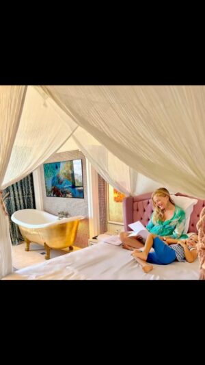 Anna Kulinova Instagram - And more Special moments from my lovely family Vacay 🥰 in the Black Sea 🌊- Sunny beach - @goldenrainbow5 ~Golden Ina🌈🌟💛✨ @rumen_monchev 💫 One of a kind Luxury pink penthouse! 👌💖 
And Someone was keep distracting my script reading…Guess who…My little Prince~nephew Yasen 👌🥰💋 #goldenrainbow #goldenina #blacksea #sunnybeach #luxurylifestyle #honeymoonsuite #luxuryapartment #pinkpenthouse #feelinglikeaprincess #scriptreading #newmovie #actorslife #moviestar #luxury #besthotel #littleprince #happy #love