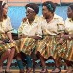 Anna Shaffer Instagram - It’s giving…I’m in actual love with these women! 1986 called and it really said SLEEVES 🤩. Thank you @jjbioh @mons_about @chescmood @jesschase19 for the gift of this role. I can’t believe we are now OPEN, I am so proud of US. This show is unique. It’s so fun and playful and devastating, it shows blackness in all of its complexity and joyfullness. And THE COSTUMES. Come onnnn. Come and see our show! It’s really bonkers and really good! 🎟️ link in bio 🎟️ #SchoolGirlsOrTheAfricanMeanGirlsPlay @lyrichammersmith