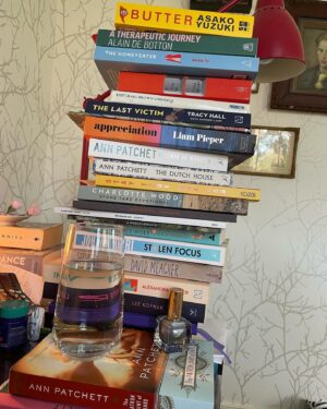 Annabel Crabb Instagram - Yeah the other angle of the bedside book pile is… not reassuring, structurally speaking