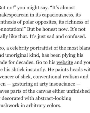 Annabel Crabb Instagram - So much commentary around this week about the King’s new portrait by Jonathan Yeo… this one, by the @washingtonpost’s @sebastian.smee, made me laugh out loud … “unaccountably frightening” 😂😂😂 (swipe for highlights)
Smee is the reason I subscribe to the Washington Post - and his Insta feed is a treasure trove of insight into beautiful and surprising works. 
Personally, I reckon the painting’s colour scheme is an INCREDIBLY bold direction for a subject who once mused aloud upon his longing be a sanitary product. Maybe the whole thing is an epic troll by Big Tampax? Sorry, I made this high art discussion yucky didn’t I. As you were. But give the Smee a follow, ya won’t regret it.
