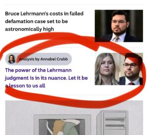 Annabel Crabb Instagram - It’s Wednesday, so my column for @abcnews_au is up. I’ve written about the Lehrmann judgment. Link to this and past ABC columns is in my bio or you can just head to the ABC News page.