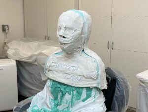 Annabeth Gish Instagram - See what these talented creatives did (so kindly) to me to make Dierdre’s elevator demise so good and gory… what a wild process:) @hoops511 @knb_efx @theofficialknbefxgroup @immortal_amc A big 🤗 ❤️ to Mel who assisted all of my on-set spfx! #mayfairwitches #bts Watch Episode 3 on Sunday night!!! It’s an exceptionally good one! @axelle_carolyn