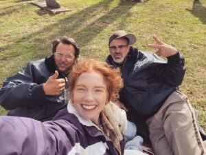 Annalise Basso Instagram - makin’ a movie @jayhuguleyofficial @ogg_steven @tracyjcampbell @nowiseemovie