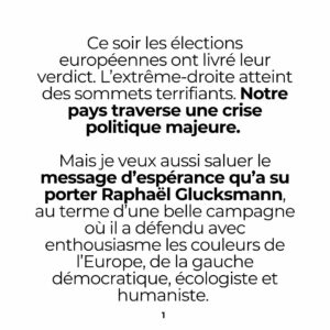Anne Hidalgo Instagram - Ma réaction suite aux résultats des élections européennes et à l'annonce de la dissolution de l'Assemblee nationale.