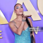Annie Ilonzeh Instagram - Last night w/ bestie @claudiajordan for the @naacpimageawards 🩵🤎💙 . . . Thank you @iamdevapink for this dope pony! And @mairasmakeuppage for the beat! #styledbyme @naacp #naacpimageawards #aboutlastnight #with #bestie