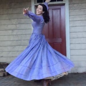 Annie Wersching Instagram - How can one not twirl in this dress?! 💜 Hope you are dancing your cares away like Mama Salvatore! 💃 #TVD #bts #MamaSalvatore #TheVampireDiaries