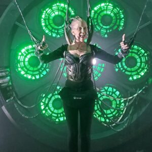 Annie Wersching Instagram - Not gonna lie…We had a blast making episode 3 of #startrekpicard! BQ had some fun too 😉 Directed by the time traveling @lea_thompson! Also. How AMAZING is @msalisonpill 🙌🏻👏🏻🙌🏻 #Picard #BorgQueen