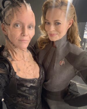 Annie Wersching Instagram - The Queen and Seven of Nine reunite in the newest episode of #StarTrekPicard. How do you think that will go? :) 😈Streaming now on @paramountplus! #startrekpicard #borgqueen @jerilryan #startrek