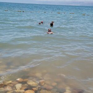 Anniston Price Instagram - We're floating!!!!! The Dead Sea was super cool and super salty! It makes your skin feel oily and smooth when you get out too. We have never seen anything like it! Have you ever been there? 

 #Jordan #twinstravel #deadsea