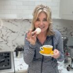 Anthea Turner Instagram – Happy Sunday! Well, you can see from my face I’m in a very happy place!!

A double espresso (I like my coffee strong) and a Luxury Almond Lemon Amaretti Cookie made by my friend Andrea and I’m in HEAVEN.

She’s Master of her own whisk, won many awards over the years, @jamesmartinchef chose her to be on his Christmas show last year and I have revelled in her food for some time.

Everything she and her husband Chris puts in the post to you, is a hand made treat.

Check out her instagram @angelicabelle_iom 

Be really careful who you share these with and hide them from those who don’t understand the meaning of the word 
’Savour’ 

Enjoy X