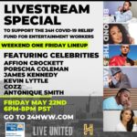 Antonique Smith Instagram – TUNE IN TONIGHT!!!!! Friday May 22nd 6PM PST / 9PM EST 🗣🎙️❤️
#beyondthestage with
@24h_worldwide  @UnitedWaySELA 
TWENTY-FOUR H. COVID-19 Emergency Relief Fund.

benefiting our entertainment community 
Tune in Today at 6pm-8pm (PST) for a (“2hr”) tribute as we Kick Off Beyond The Stage” live streaming campaign to raise funds for our entertainment community; entertainers, artists, Art, Fashion, Film & TV., independent contractors, and gig workers, 
Lineup for today Host @AffionCrockett | @porschacoleman @antoniquesmith 
@cozz
@ym_thadon
@katemestajewelry
@itsjameskenneddy and more surprise guest cameos.

#24hworldwide
#covid_19
To Donate:

http://24hww.com/  Or TEXT: 
STEP 1: TEXT NUMBER (213) 397-2007

STEP 2: PUT THE DOLLAR AMOUNT 
#weareallinthistogether