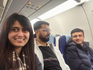 Anubha Sourya Sarangi Instagram - And a perfect end to the trip! Fan girl moment with Dada. @souravganguly