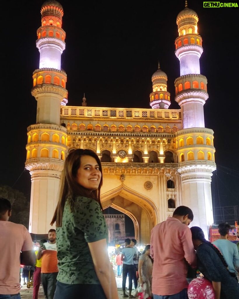 Anubha Sourya Sarangi Instagram - Where whispers of history grace the sky, Charminar stands as time flows by. In Hyderabad's heart, a tale to share, a monument's beauty beyond compare. 🕌✨ Another monument made for love … #Charminar #HyderabadHues