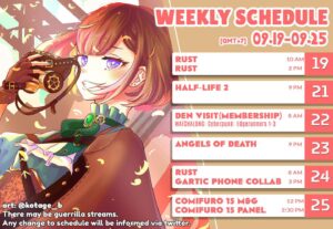 Anya Melfissa Instagram - 【WEEKLY SCHEDULE】

YT Channel: youtube.com/channel/UC727SQYUvx5pDDGQpTICNWg

Tags
General: #Anya_Melfissa
Fanart: #anyatelier
Fan name: #Melfriends
Livestream: #Liveissa

Note that fan submissions may be used in future activities.