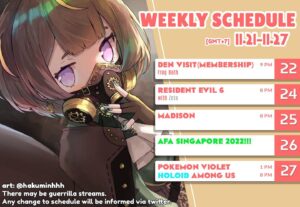 Anya Melfissa Instagram - 【WEEKLY SCHEDULE】

YT Channel: youtube.com/channel/UC727SQYUvx5pDDGQpTICNWg

Tags
General: #Anya_Melfissa
Fanart: #anyatelier
Fan name: #Melfriends
Livestream: #Liveissa

Note that fan submissions may be used in future activities.