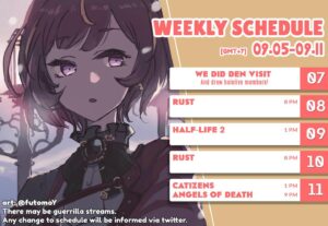 Anya Melfissa Instagram - 【WEEKLY SCHEDULE】

YT Channel: youtube.com/channel/UC727SQYUvx5pDDGQpTICNWg

Tags
General: #Anya_Melfissa
Fanart: #anyatelier
Fan name: #Melfriends
Livestream: #Liveissa

Note that fan submissions may be used in future activities.