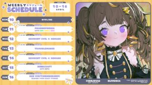 Anya Melfissa Instagram - 【WEEKLY SCHEDULE】

YT Channel: youtube.com/channel/UC727SQYUvx5pDDGQpTICNWg

Tags
General: #Anya_Melfissa
Fanart: #anyatelier
Fan name: #Melfriends
Livestream: #Liveissa

Note that fan submissions may be used in future activities.