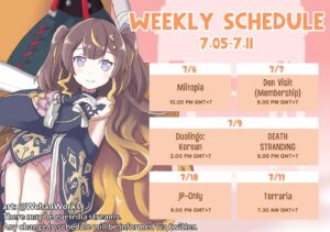 Anya Melfissa Instagram - 【WEEKLY SCHEDULE】

YT Channel: youtube.com/channel/UC727SQYUvx5pDDGQpTICNWg

Tags
General: #Anya_Melfissa
Fanart: #anyatelier
Fan name: #Melfriends
Livestream: #Liveissa

Note that fan submissions may be used in future activities.