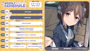 Anya Melfissa Instagram - 【WEEKLY SCHEDULE】

YT Channel: youtube.com/channel/UC727SQYUvx5pDDGQpTICNWg

Tags
General: #Anya_Melfissa
Fanart: #anyatelier
Fan name: #Melfriends
Livestream: #Liveissa

Note that fan submissions may be used in future activities.