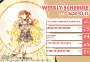 Anya Melfissa Instagram - 【WEEKLY SCHEDULE】

YT Channel: youtube.com/channel/UC727SQYUvx5pDDGQpTICNWg

Tags
General: #Anya_Melfissa
Fanart: #anyatelier
Fan name: #Melfriends
Livestream: #Liveissa

Note that fan submissions may be used in future activities.
