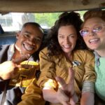 April Bowlby Instagram – Just a ragtag bunch of misfits on a road trip 
 @joivanwade  @michellegomezofficial #youthpatrol 🤓