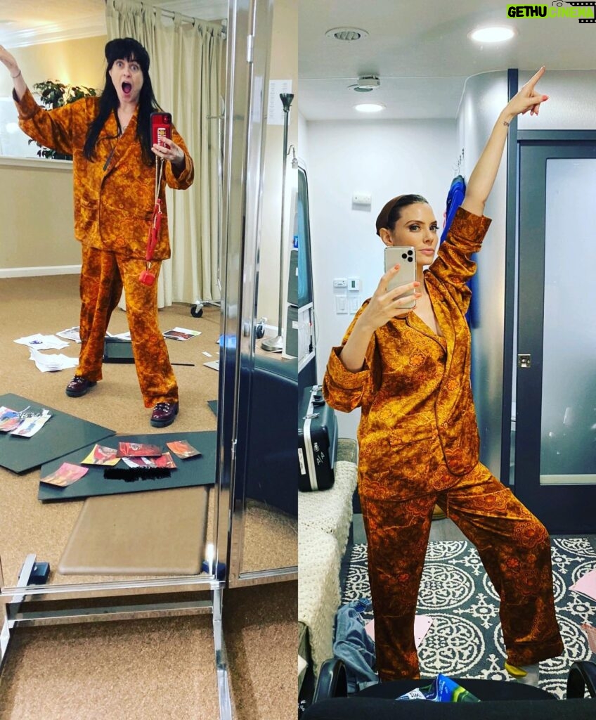 April Bowlby Instagram - When you go to work wearing your new pj’s that @carrieninja suggested and find out that @carrieninja is wearing them today too. #funsetdays #itsthelilthings #shehasthebeststyle