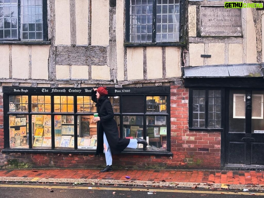 April Bowlby Instagram - 15th century bookshop. #Success 📚