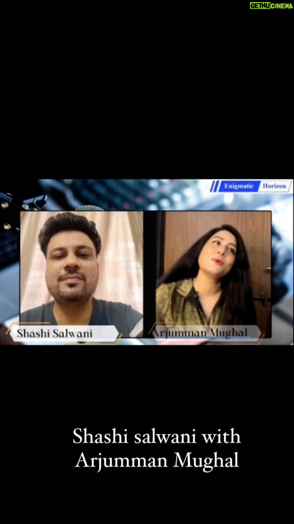 Arjumman Mughal Instagram - #arjummanmughal #at #enigmatichorizon #interviewer #shashisalwani #intervie #bollywoodactress