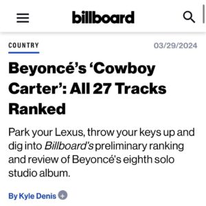Arlo Parks Instagram - ACT II / COWBOY CARTER!! 
YA YA co-written by me alongside the homies @cadenza @harryedwardsmusic @giift1x 
being a part of this rich, culture shifting record truly feels like a dream come true…thank you @marielgomerez for the trust, @beyonce you are truly a FORCE - this is SPECIAL ⭐️
