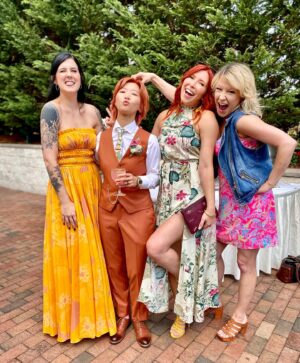 Arryn Zech Instagram - Love Magic Weekend

Was a bridesmaid for one of my most favorite persons wedding.

I cannot begin to tell you how beautiful the day was. Tanya did an INCREDIBLE job putting together such a magical day, everything perfect and pretty down to the last detail. Thank you, Abby, for having me be there with y’all on your special day and also giving me an excuse to show off this tropical fanciful dress I’d have never worn otherwise 🧡 And even though she took my bouquet to use in the flower toss, I caught it, so… I win. 

Here’s to your love and to many more years of bringing home critters and bugs💛🦆🦩🩷