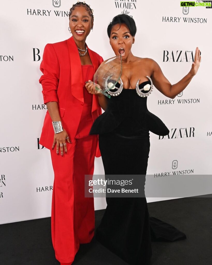 Arsema Thomas Instagram - New Level Unlocked. Thank you @bazaaruk for the invite and for @janellemonae for practicing what you preach and seeing me. Hip hip hooray to Musician of the Year and to all the winners! An amazing team came together for this look, @bbpro_zarafindlay on face, @luciajosephine_ on hair (inspired by @trevor_stuurman and @dioufsarah ), @4nj0la on styling this amazing @orangecultureng look! Stunner photos by @rachellouisebrownstudio and set design by @lyndonogbourne