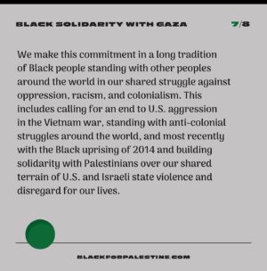 Arsema Thomas Instagram - This moment is a mirror and sets a precedent for how we engage with ideas of liberation and freedom in reality. There is something so frightening about the power of propaganda over our minds and our understanding of the world and our empathy. Everything is too malleable not to fucking change it. 
Thanks @maazamengiste for sending this along.
@blackforpalestine your mere existence in this intersection will cause a shift as solidarity becomes the name of the game. While people lose their lives in Gaza and the West Bank and East Jerusalem, losing their identities, families, and sanity, the rest of us will speak out, cause disturbances, and be exposed for fighting for what is right. It’s the least we can do. #ceasefire #B4P 
Sign the petition!