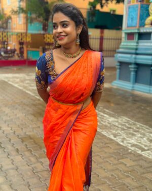 Arunima Sudhakar Instagram - Saree from @sharmis_boutique