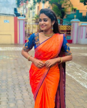 Arunima Sudhakar Instagram - Beautiful saree from @sharmis_boutique