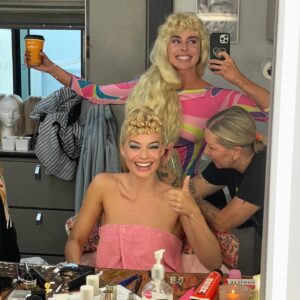 Ashleigh Brewer Instagram - This post *from one of the most fun days of my life!* is almost a year behind and yet right on time- Academy Award Nominated Barbie!! Get ‘em @luckychap 🏆 Thankyou for taking us all on the biggest, pinkest and most mesmerizing ride! 👯‍♀️💗