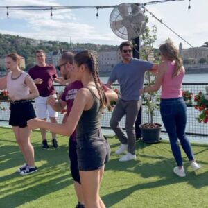 Ashley Newbrough Instagram - Love On The Right Course premieres tonight on @hallmarkchannel! 
Shooting in beautiful Budapest was nothing short of a dream. I was so excited to play a golfer - before every take I was so nervous I wouldn’t hit the ball or that I’d send it in a destructive direction. Thankfully that only happened a few times and I survived it because I had the incredible support of the most encouraging cast and crew every step of the way (including my buddy from Brenbury @marcus_rosner) what an adventure! Thank you @scainprod @leifbristow @britbristow, your faith in me was everything and I’m forever grateful. 🤍🌹🇭🇺