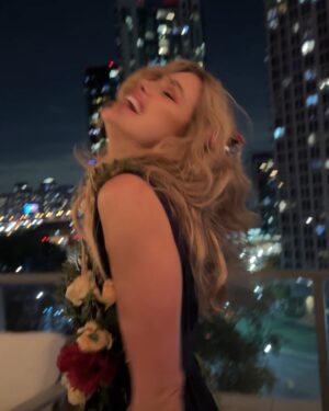 Ashley Newbrough Instagram - To the world we dream about, and the one we live in now! 
🍷🌱🌹make up by @angelaleemakeup 🖤