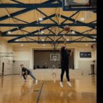 Ashley Argota Instagram - if you find an open gym with a basketball court and don’t recreate this moment from Double Teamed, what are you even doing with your life? #dcom #doubleteamed #thisismythirdtrimester