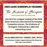 Ashley Argota Instagram - We are so excited to announce that the first screenplay we wrote together, “The Kindness Of Strangers”, has won the 2023 Asian American International Screenplay Competition!! It is based on the true story of how my chosen family helped me leave my mother after years of gaslighting, abuse, and control over my life. Thank you to @asiancinevision for choosing our script. We are so honored and can’t wait for our staged reading on June 1st in New York City. If you’re in town, please come or even audition to be in the reading!! The information is linked in my story and you can get more info on @asiancinevision’s page re: casting, location, etc. We also realize that this is crazy timing— we won this just a couple weeks before the writers strike began. Everything you see on TV, in film… everything starts with the writing. We could not have written this script without the guidance, mentorship, and inspiration of many of our friends, who are writers. We stand in solidarity with the WGA as they fight for a fair contract (that they absolutely deserve!!) and a better future for upcoming writers like ourselves. #WGAstrong #sagaftramember #1u