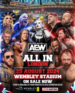 Ashley Lomberger Instagram - London, let’s run it back!!! 🇬🇧 
 
Following a record shattering UK debut at
@wembleystadium this summer, All Elite Wrestling (@AEW) will return to Wembley Stadium in
 2024 over the Bank Holiday on Sunday 25th August, #AEWAllIn London.

Tickets are on sale now from £30!

🎟
https://www.livenation.co.uk/artist-all-elite-wrestling-1416841