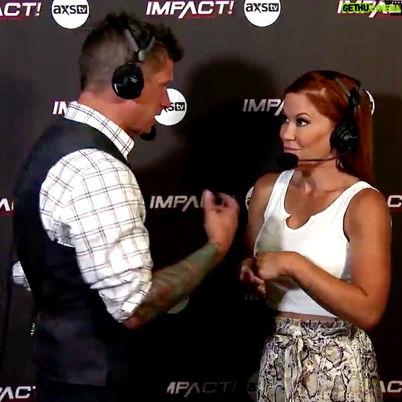 Ashley Lomberger Instagram - We are really invested in what’s happening every week on @impactwrestling He’s also dreamy and I like to look at him 😏 #impactwrestling #IMPACTonAXSTV #MadisonRayne #JoshMathews #televisionhost #broadcastteam #announcer #amazoninfluencer #lovingtan #tarte #ardelllashes