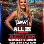 Ashley Lomberger Instagram – London, let’s run it back!!! 🇬🇧 
 
Following a record shattering UK debut at
@wembleystadium this summer, All Elite Wrestling (@AEW) will return to Wembley Stadium in
 2024 over the Bank Holiday on Sunday 25th August, #AEWAllIn London.

Tickets are on sale now from £30!

🎟
https://www.livenation.co.uk/artist-all-elite-wrestling-1416841