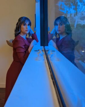 Ashly Burch Instagram - Double vision 👁️👁️

My look for the @thewrap women in comedy panel. It was in fact funny, despite how moody I look in these photos.

Styling: @lucywarrenstyle 
Makeup: @michellechung13 
Hair: @biabiabia